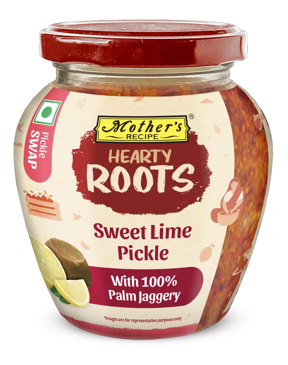 Sweet Lime <br> <span class="lighter">Pickle with</span>
                            <br />100% palm<br />jaggery
